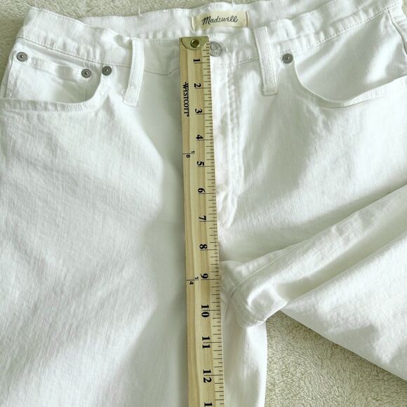 Madewell Cropped Denim Jeans Size 29P White Wide Leg Culottes Flared - Picture 11 of 13